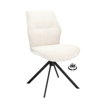 Eetkamerstoel Onne Lodge linen wit jacquard stof