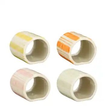 Servetring roze oranje geel licht groen - l5,5xb5,5xh5cm