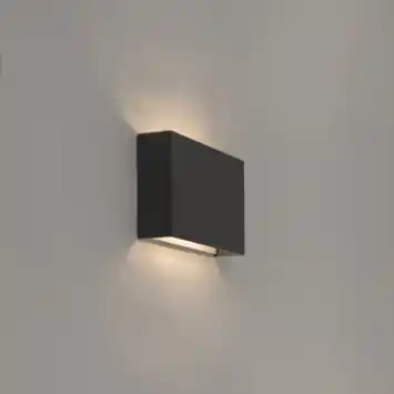 QAZQA wandlamp up down Otan 2-lichts 40 W G9 zwart aluminium