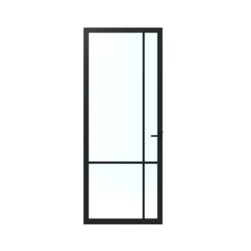 Lundia binnendeur Lumen En 1C04 blank glas zwart gegrondverfd opdek links 93 x 211,5 cm inclusief deurbeslag Tord