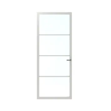 Lundia binnendeur Lumen En 2C03 blank glas wit gegrondverfd stomp 93 x 211,5 cm inclusief deurbeslag Tord