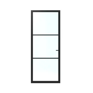 Lundia binnendeur Lumen En 1C02 blank glas zwart gegrondverfd opdek rechts 88 x 231,5 cm inclusief deurbeslag Tord