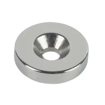 Magneetschijf Neodymium verzinkboor zilver 18mm 4 stuks