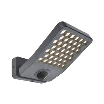 LUTEC wandlamp Atlantis donkergrijs 14W met bewegingssensor