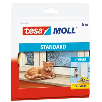Tesa Tochtband I-profiel zelfklevend wit 6m