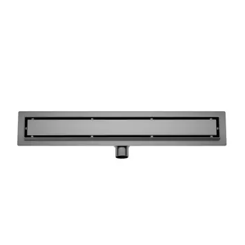 Marho Drip douchegoot met flens en tegelrooster 70 x 7 cm gun metal