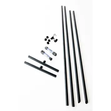 Giardino drooglijn met paal ø 48 mm x 240 cm, 2 stuks zwart