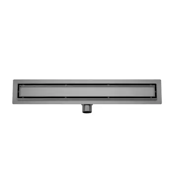 Marho Drip douchegoot met flens en tegelrooster 90 x 7 cm gun metal