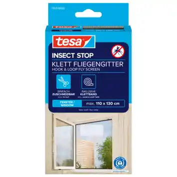 tesa Insect Stop raamhor met klittenband Standard 110 x 130 cm wit