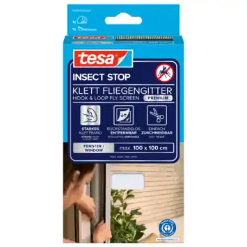 tesa Insect Stop raamhor met klittenband Comfort 100 x 100 cm wit