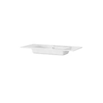 Tiger inbouw wastafel T-line Quadro glanzend wit keramiek 101 cm