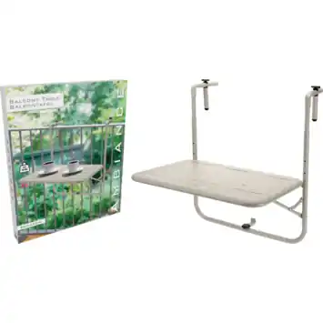 Balkontafel beige 61,5 x 51 cm inklapbaar
