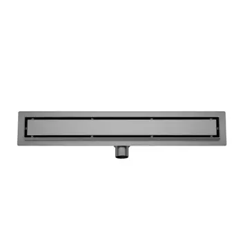 Marho Drip douchegoot met flens en tegelrooster 100 x 7 cm gun metal