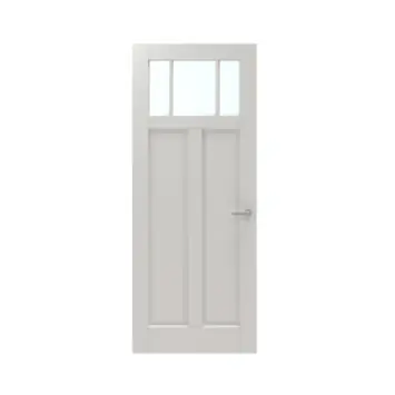 Lundia binnendeur Frama En 2C02 blank glas wit gegrondverfd opdek rechts 88 x 201,5 cm