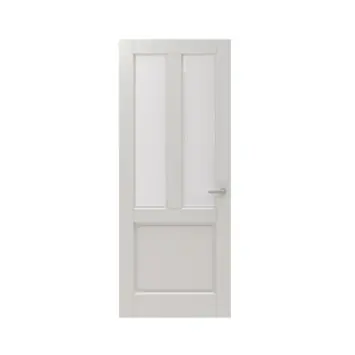 Lundia binnendeur Frama En 2G03 mat facet glas wit gegrondverfd opdek links 73 x 201,5 cm