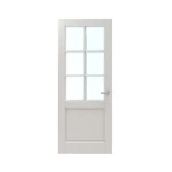 Lundia binnendeur Frama En 2F01 blank facet glas wit gegrondverfd opdek links 83 x 211,5 cm