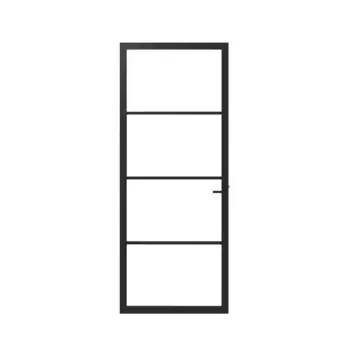 Lundia binnendeur Lumen En 1C03 blank glas zwart gegrondverfd stomp 93 x 211,5 cm inclusief deurbeslag Tord