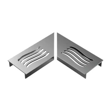 Stonewish Ultra Drain L-rooster zilver wave patroon