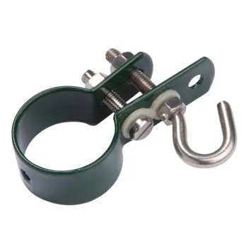 Giardino beugel/klem met haak voor ronde paal groen ø 34 mm