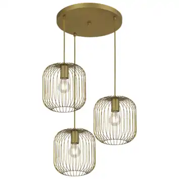 KARWEI 3-lichts hanglamp Vic messing 130xø51,5cm