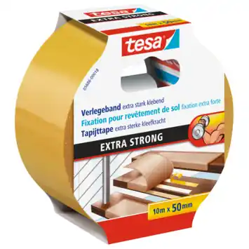 Tesa Extra Sterk tapijttape geel 10 m x 50 mm