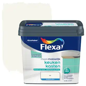 Flexa Mooi Makkelijk keukenkasten binnenlak zijdeglans wit 750 ml
