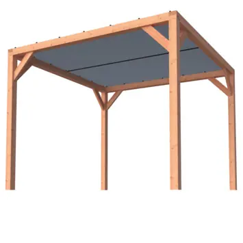 Silvano pergola douglas 324 x 324 cm met schaduwdoek