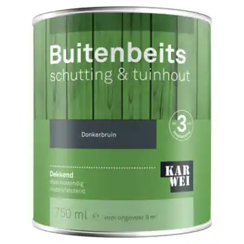 KARWEI buitenbeits schutting & tuinhout dekkend donkerbruin 750 ml
