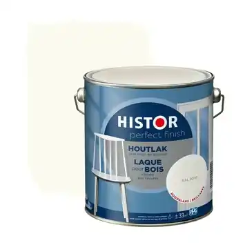 Histor Perfect Finish houtlak hoogglans RAL 9010 gebroken wit 2,5 liter