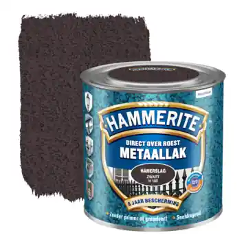 Hammerite Direct over Roest metaallak hamerslag zwart 250 ml