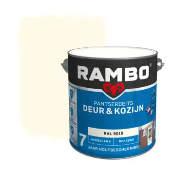 Rambo Pantserbeits Deur & Kozijn hoogglans dekkend RAL 9010 2,5 liter