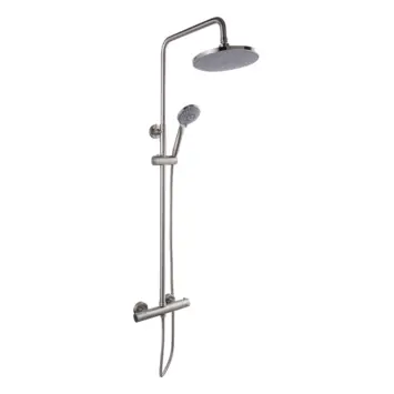Atlantic regendoucheset Asher met handdouche 3 standen en thermostaatkraan RVS - hartafstand kraan 15 cm