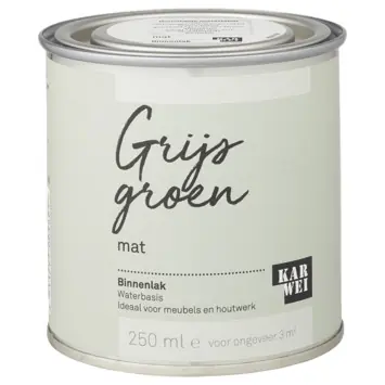 Karwei kleurtester binnenlak mat grijs groen 250 ml