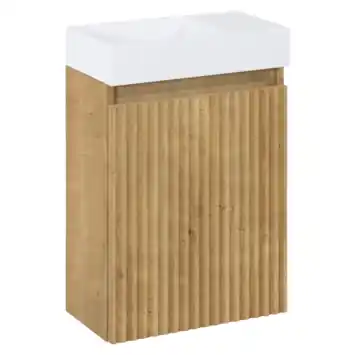 Atlantic Toiletmeubel Amari natuur eik met witte wastafel