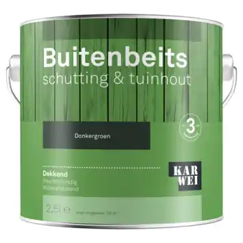 KARWEI buitenbeits schutting & tuinhout dekkend donkergroen 2,5 liter