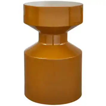 WOOOD bijzettafel Ferry honinggeel metaal ø 30cm