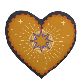 Sierkussen hart bruin - l45xb45xh8cm