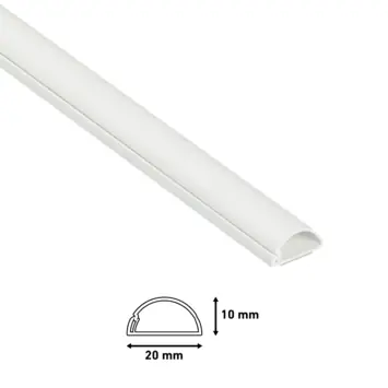 D-line kabelgoot halfrond wit 20/10 mm 2 meter