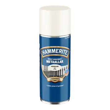 Hammerite metaallak spuitlbus hoogglans wit 400 ml