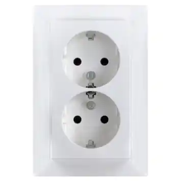 Berker S.1 Dubbel Geaard Stopcontact  Wit