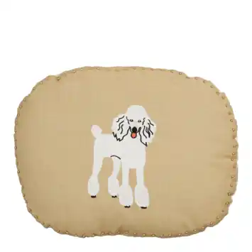 Sierkussen ovaal poedel beige - l45xb35xh10cm