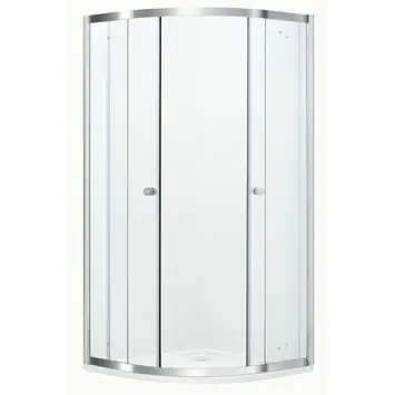 Atlantic douchecabine Silas met schuifdeur zilver kwartrond 90 x 90 cm