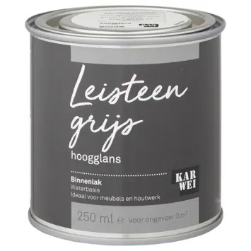 Karwei kleurtester binnenlak hoogglans leisteen grijs 250 ml