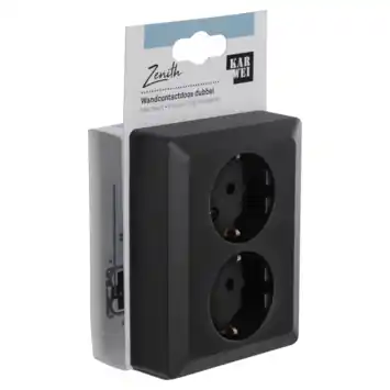 KARWEI Zenith Dubbel Geaard Stopcontact Mat Zwart