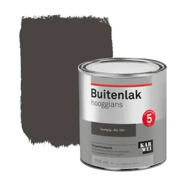 Karwei buitenlak hoogglans zwartgrijs 750 ml