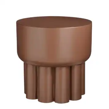 Bijzettafel Henja metaal donkerbruin 39x38 cm