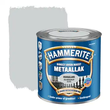 Hammerite Direct over Roest metaallak hoogglans zilvergrijs 250 ml
