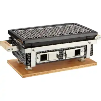 Jamestown tafel kamado BBQ keramiek zwart 39,2 x 22 cm