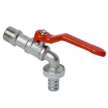 Sanivesk Tapkraan Hendel + Slangkoppeling 3/4"Mx3/4"M Nikkel