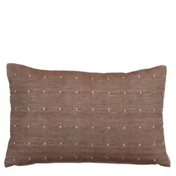 Sierkussen stip donker bruin - l55xb35xh10cm
